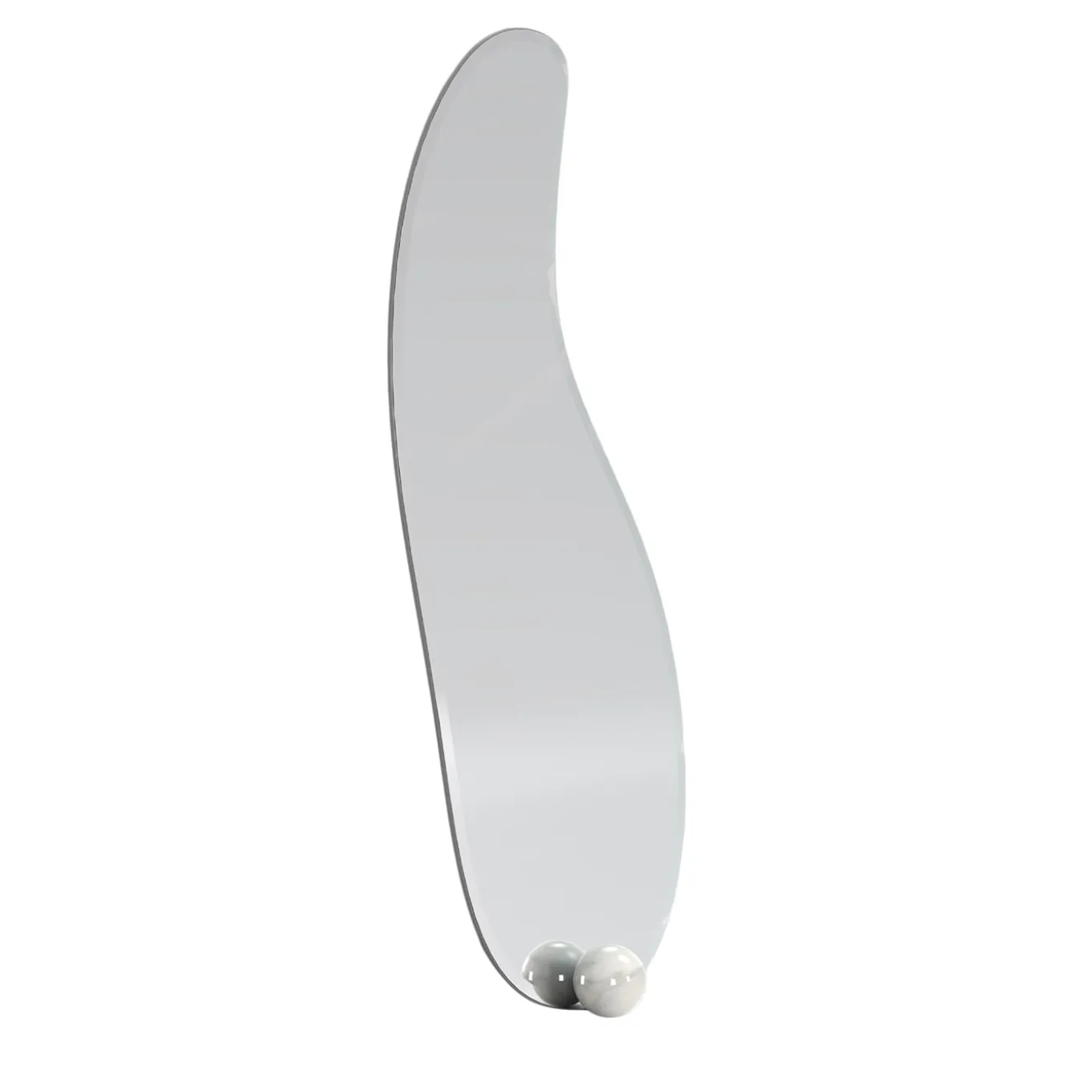 1931 Glass And Calacatta Marble Floor Mirror