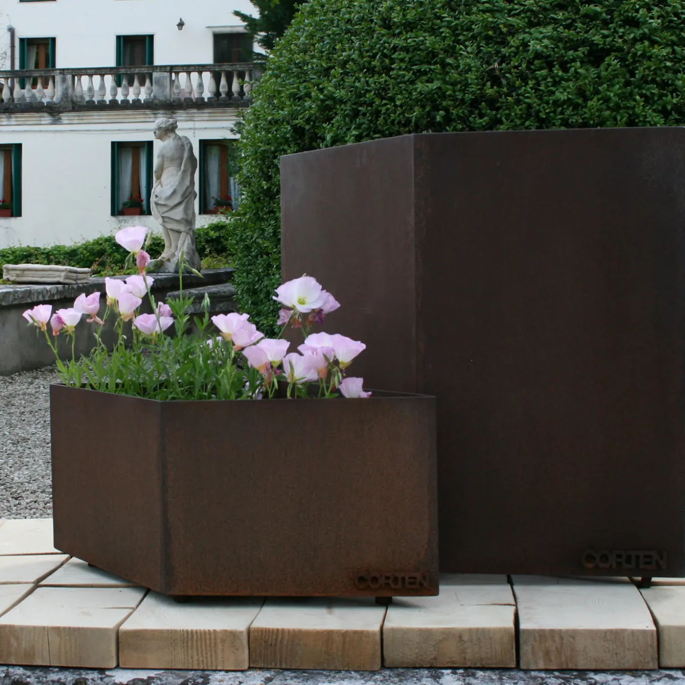 89,2 Portavaso in acciaio corten