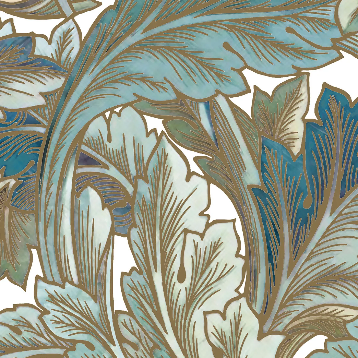 Acanthus Golden Blue Rivestimento In Gres Porcellanato Smaltato