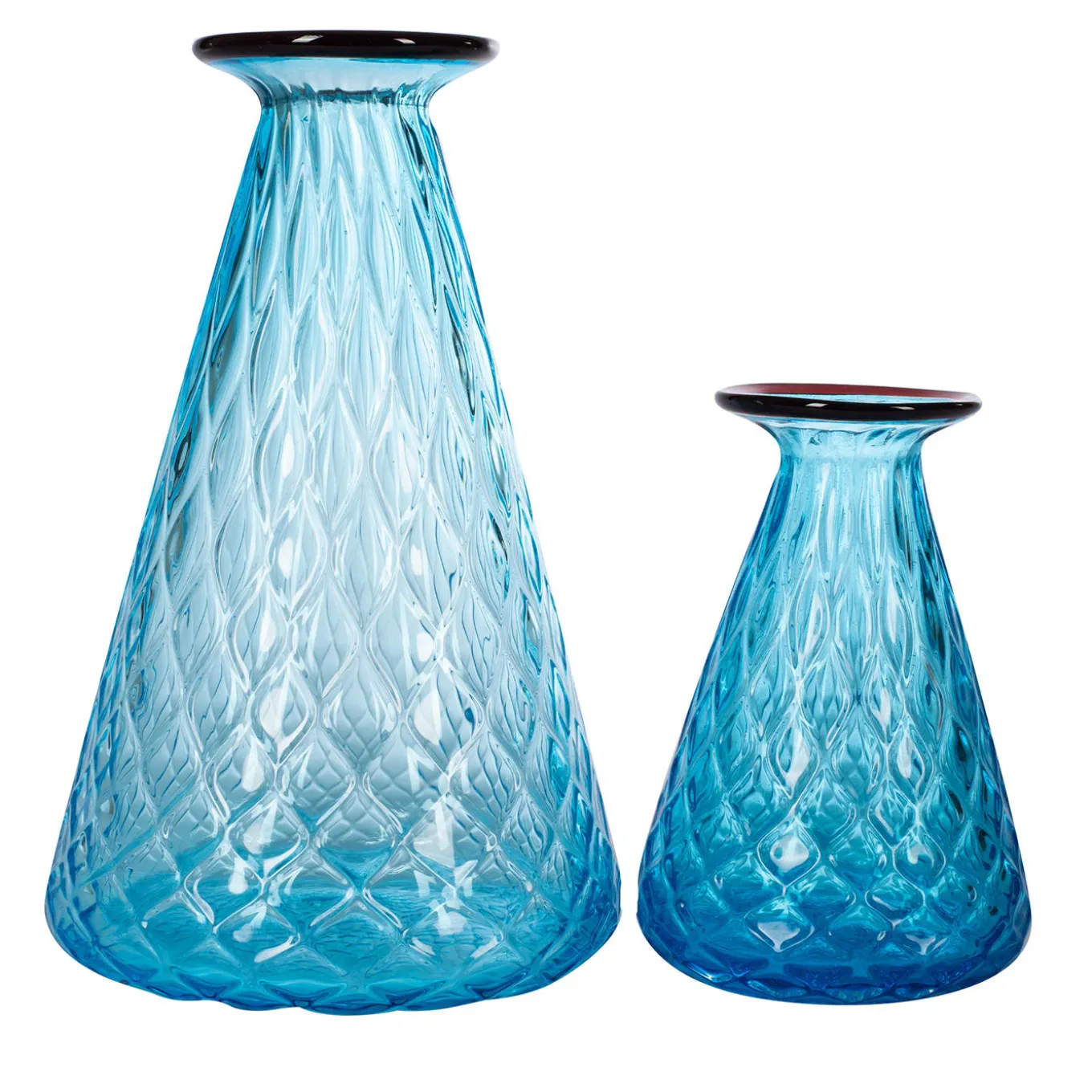 Acqua Mare Balloton Set di 2 vasi conici azzurri