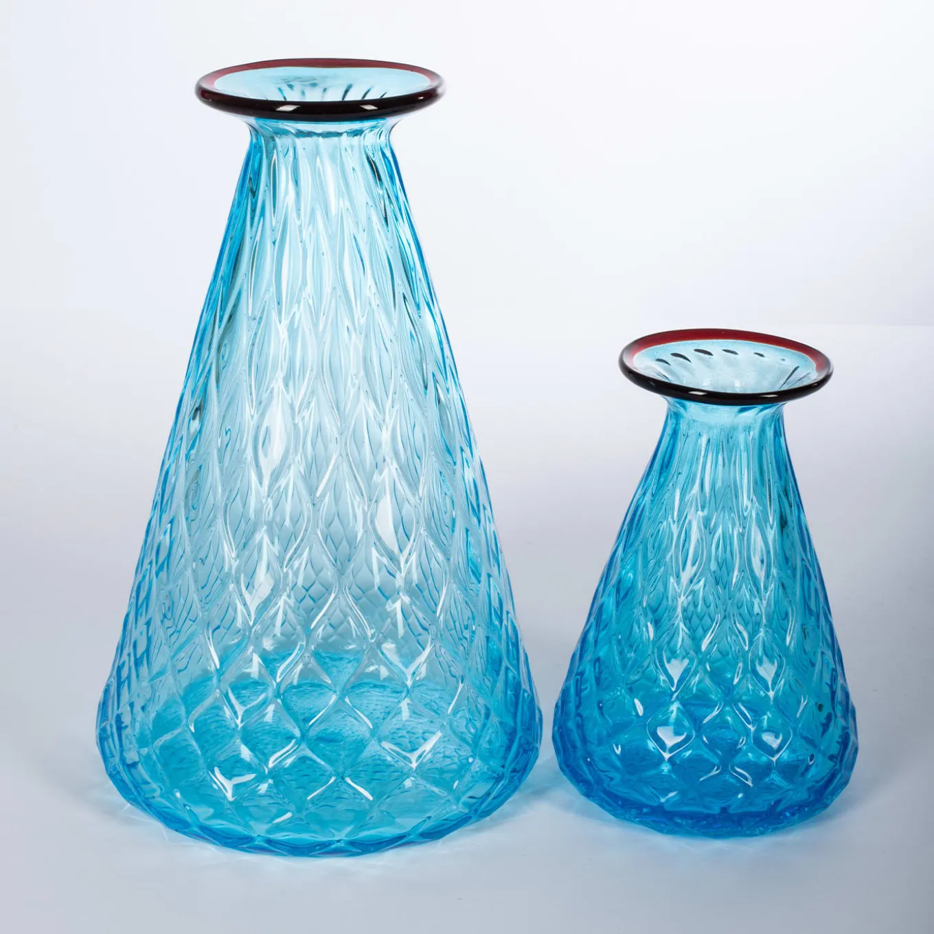 Acqua Mare Balloton Set di 2 vasi conici azzurri