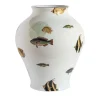 Amami Amphora Vaso in porcellana con pesci tropicali H27Cm