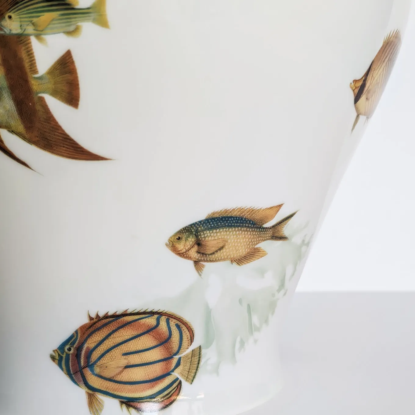 Amami Amphora Vaso in porcellana con pesci tropicali H27Cm