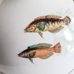 Amami Amphora Vaso in porcellana con pesci tropicali H32Cm