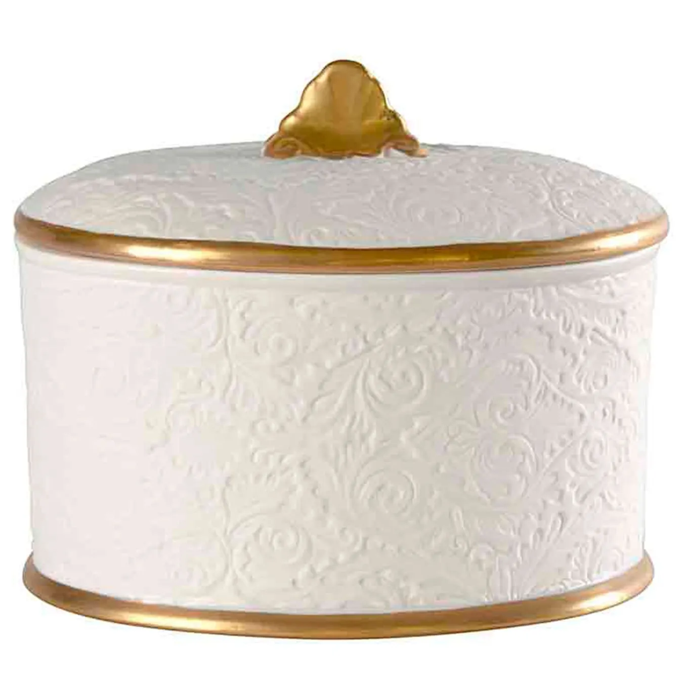 AMOUR SECRET SCATOLA OVALE IN COTONE - BIANCO