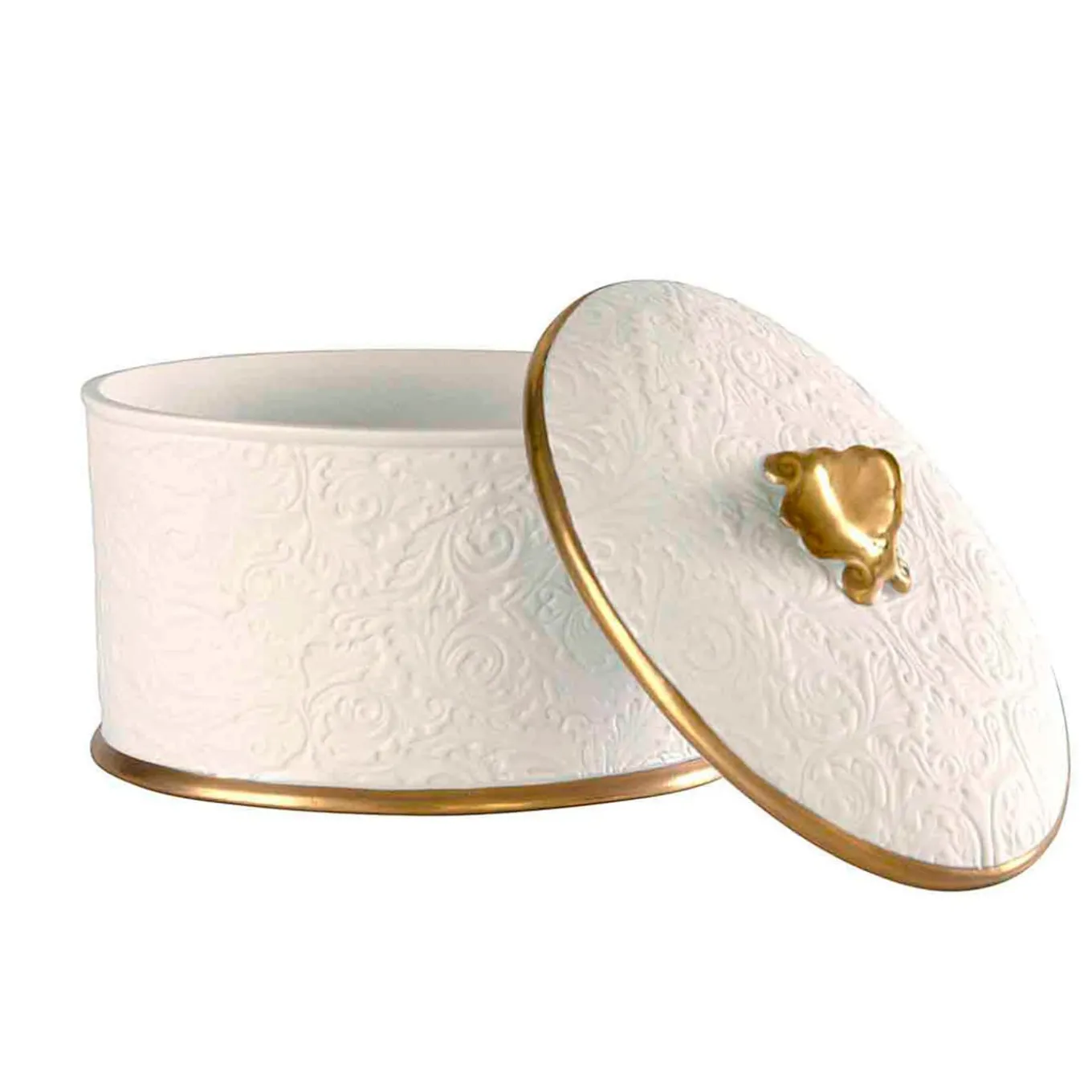 AMOUR SECRET SCATOLA OVALE IN COTONE - BIANCO
