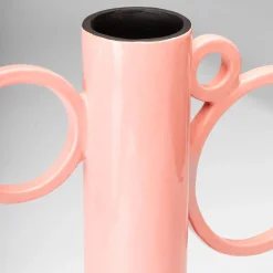 Anfora alta in ceramica rosa Stereogramma 3 Bouganville