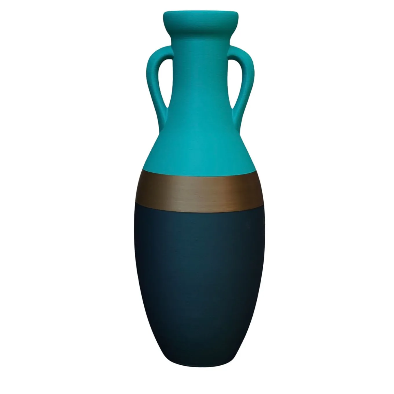 Anfora Giulio Cesare XXL in bronzo blu e azzurro