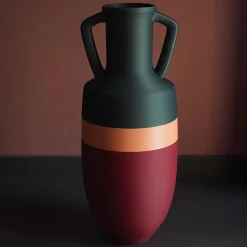 Anfora Ottaviano XL Burgundu rosa e verde