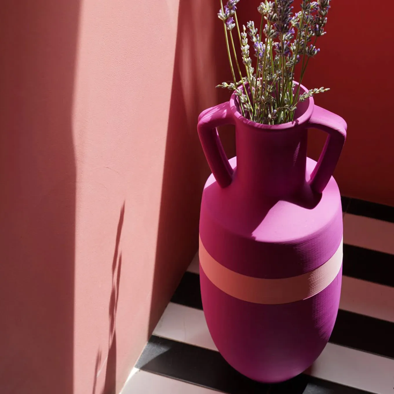 Anfora Ottaviano XL Fucsia e Rosso