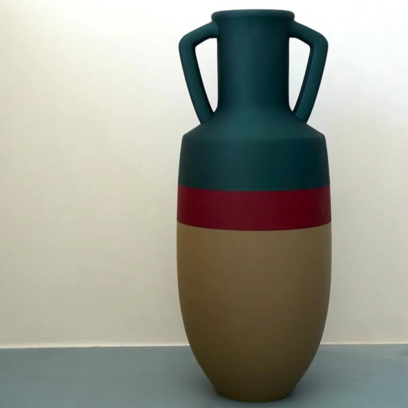 Anfora Ottaviano XL in bronzo, bordeaux e blu