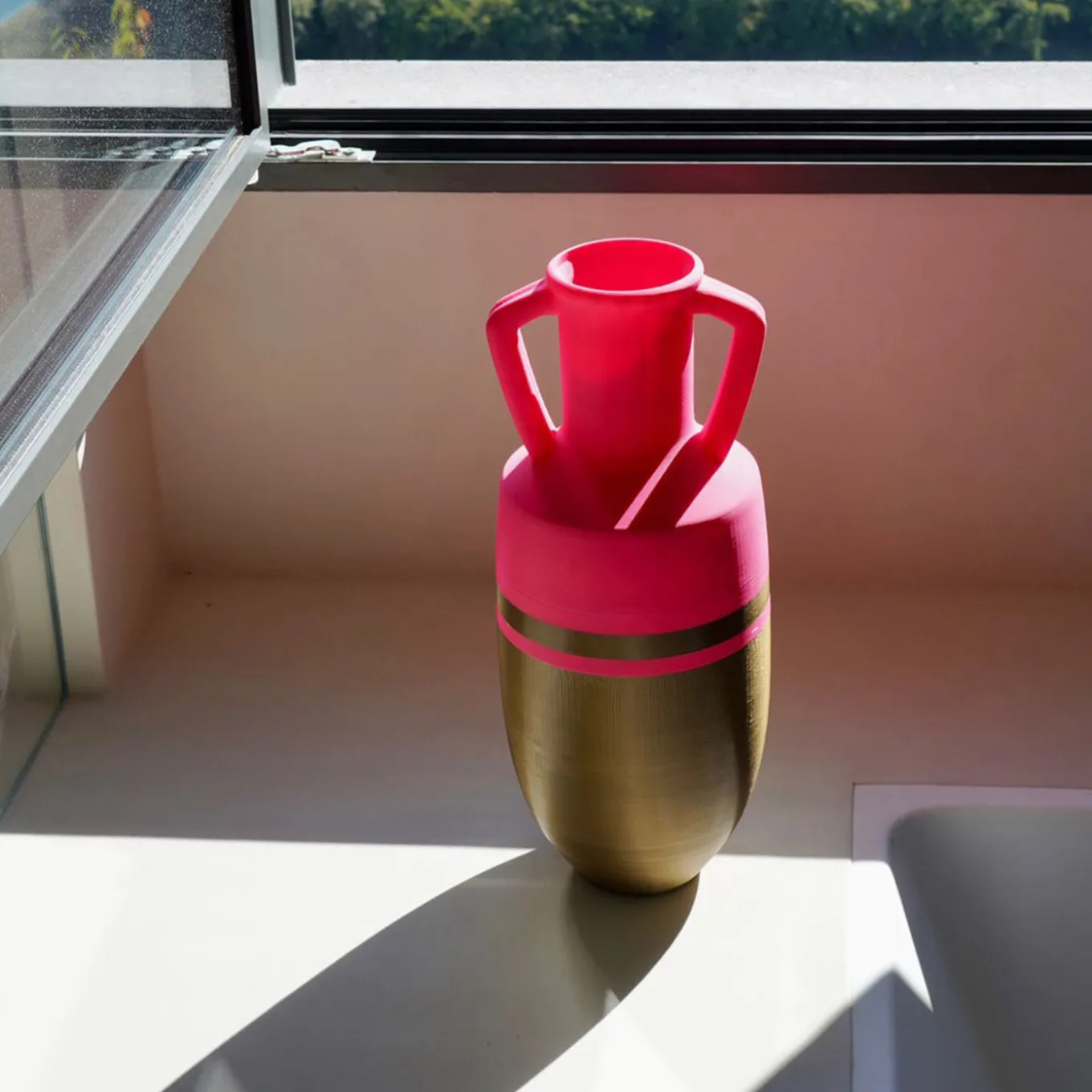 Anfora Ottaviano XL in bronzo e fucsia
