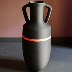 Anfora Ottaviano XL nera e arancione