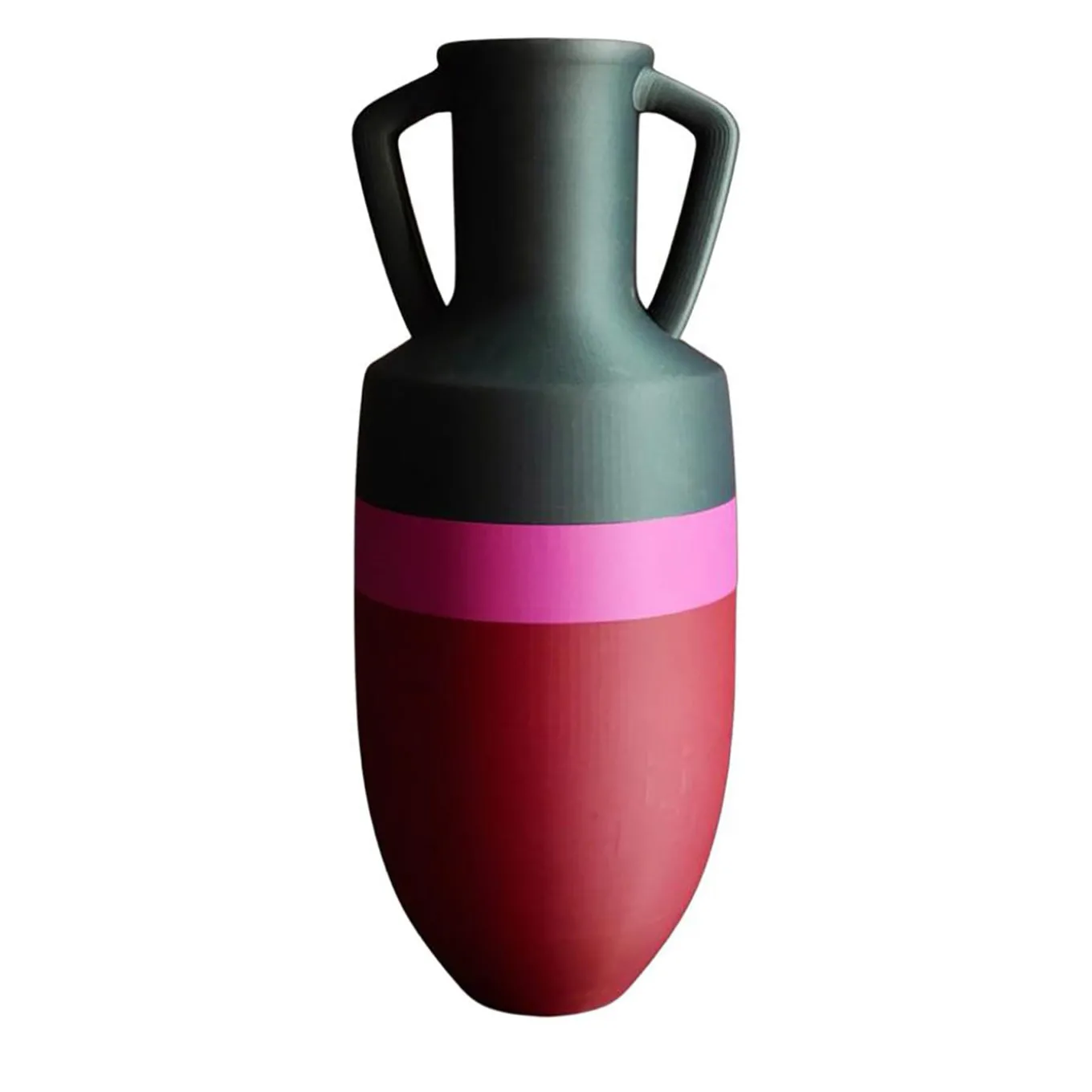 Anfora Ottaviano XL rossa fucsia e verde