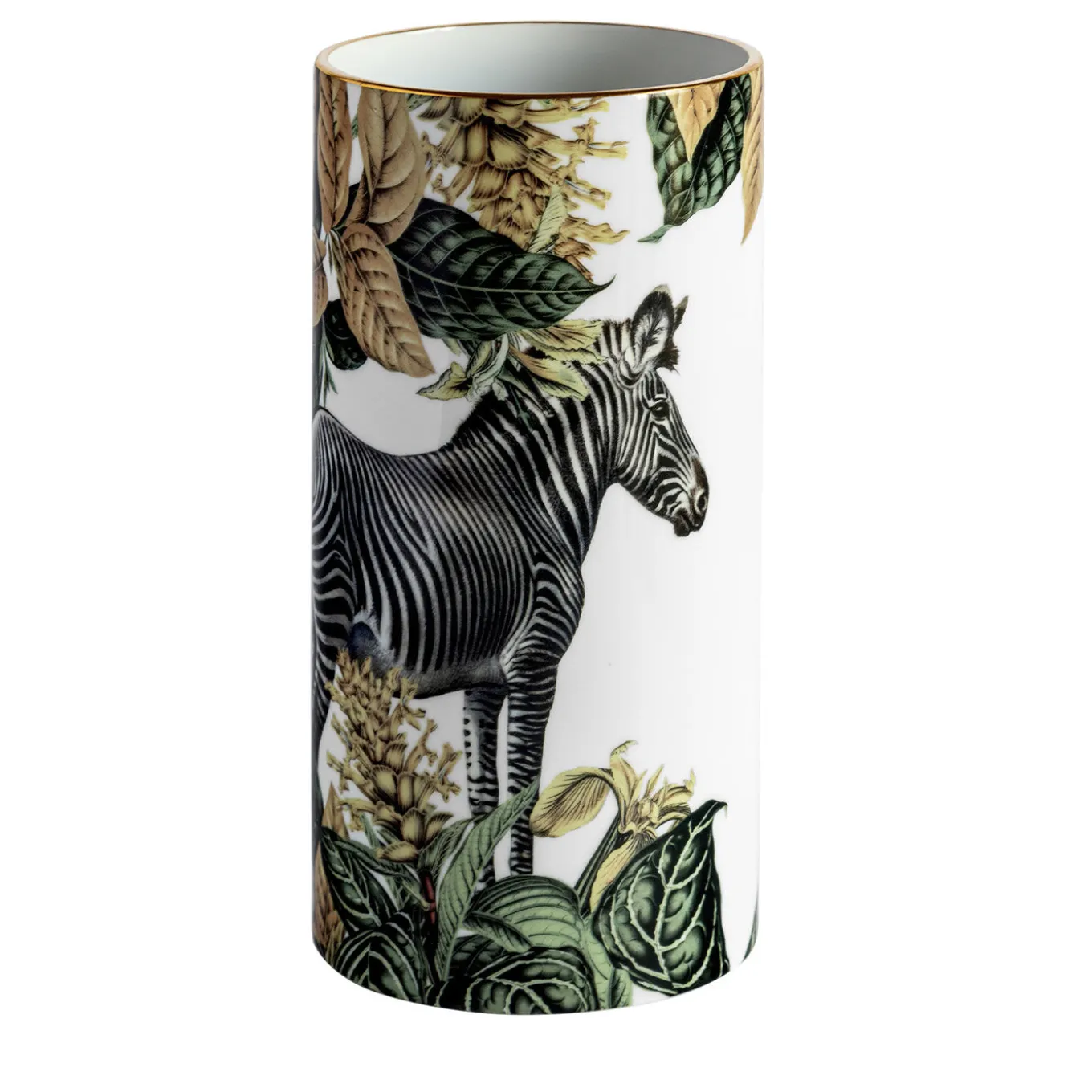 Animalia Vaso cilindrico in porcellana con zebra