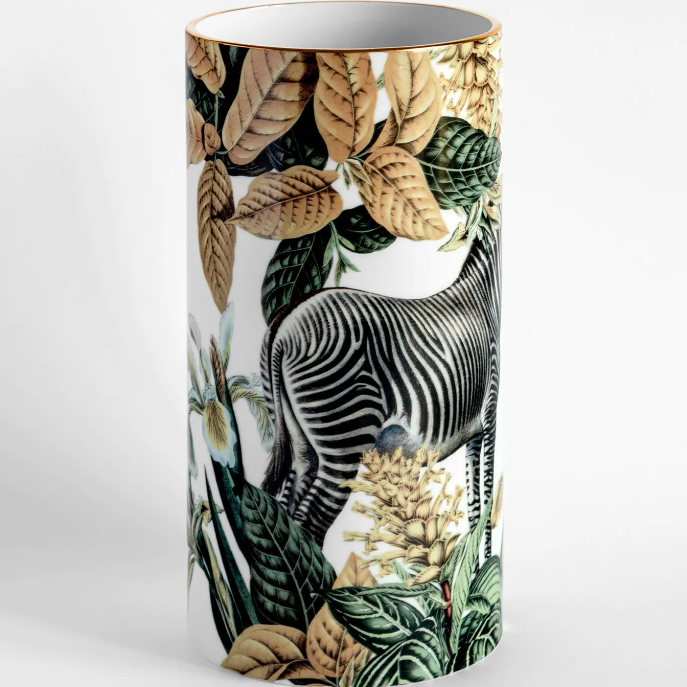 Animalia Vaso cilindrico in porcellana con zebra