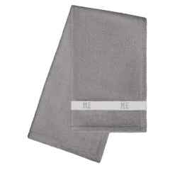 Asciugamano da bagno Pompidou in stile geometrico bianco e grigio