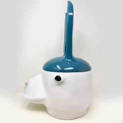 Asino Contenitore grande blu e bianco con coperchio