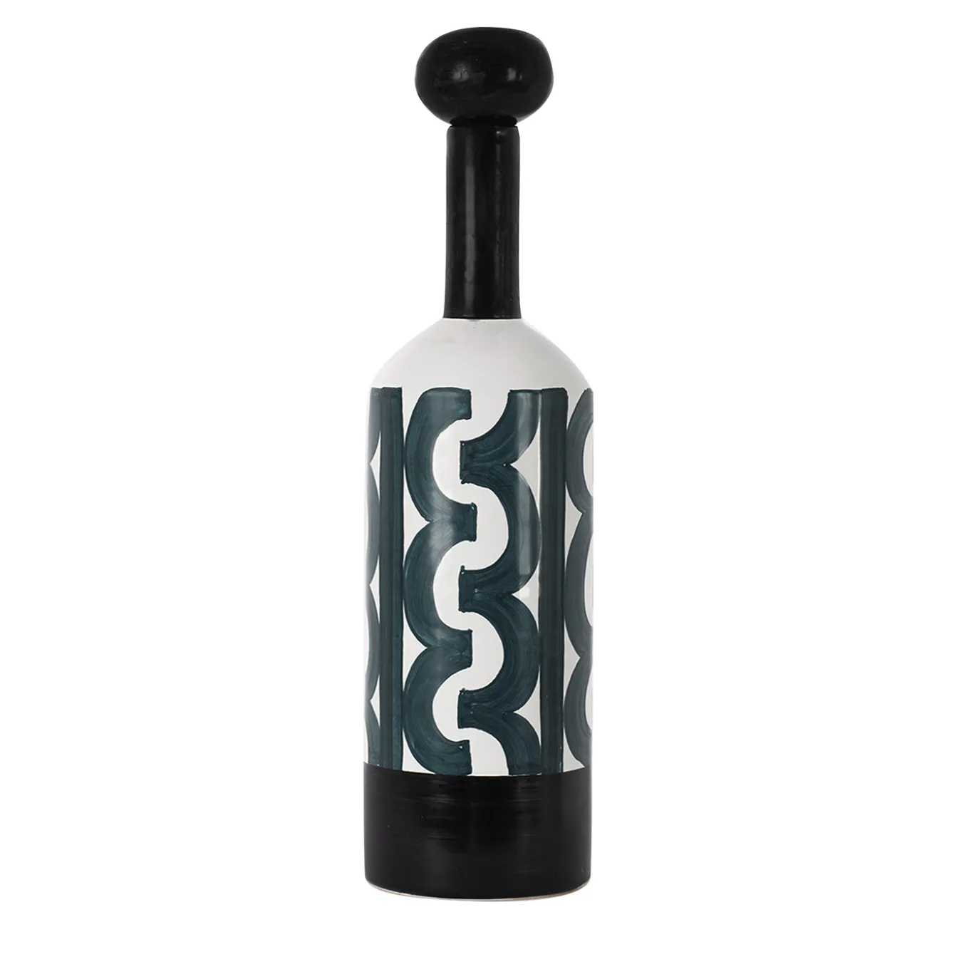 Bottiglia decorativa Bauhaus verde scuro