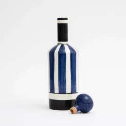 Bottiglia decorativa Demetra blu con coperchio