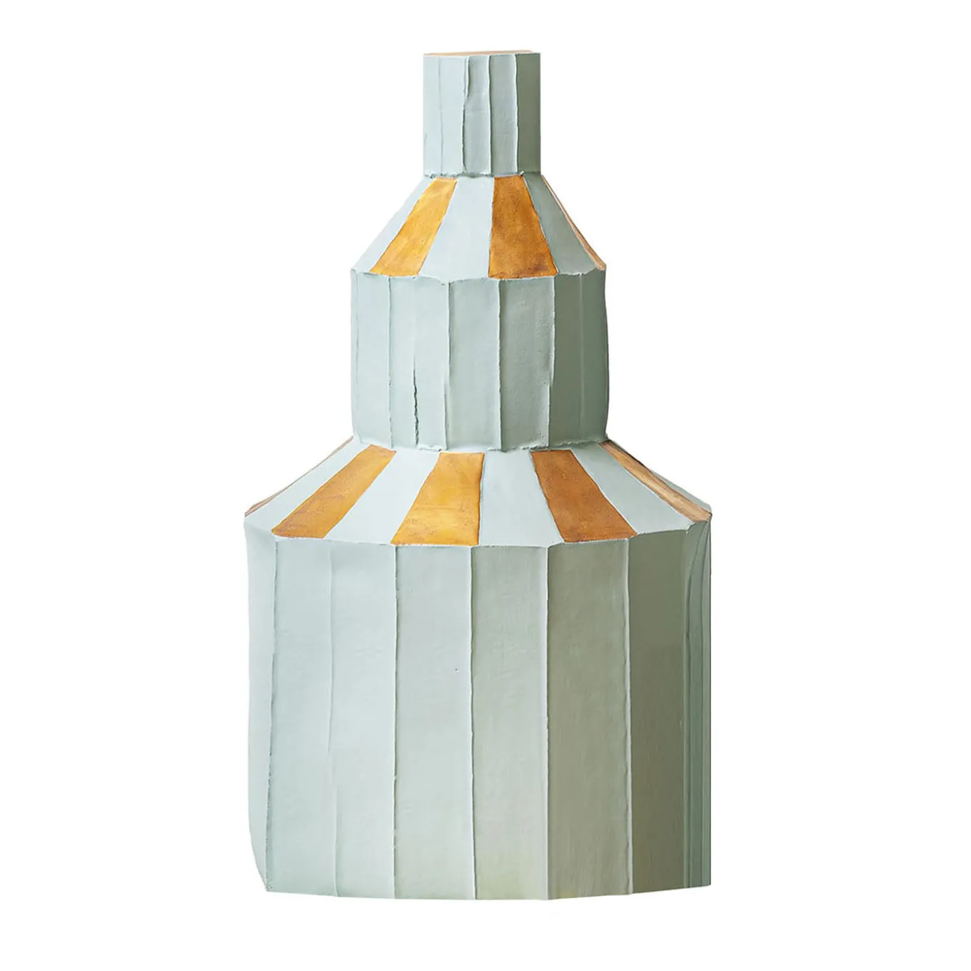 Bottiglia Decorativa Fide Corteccia D2/Verde azzurro chiaro con Accenti Dorati