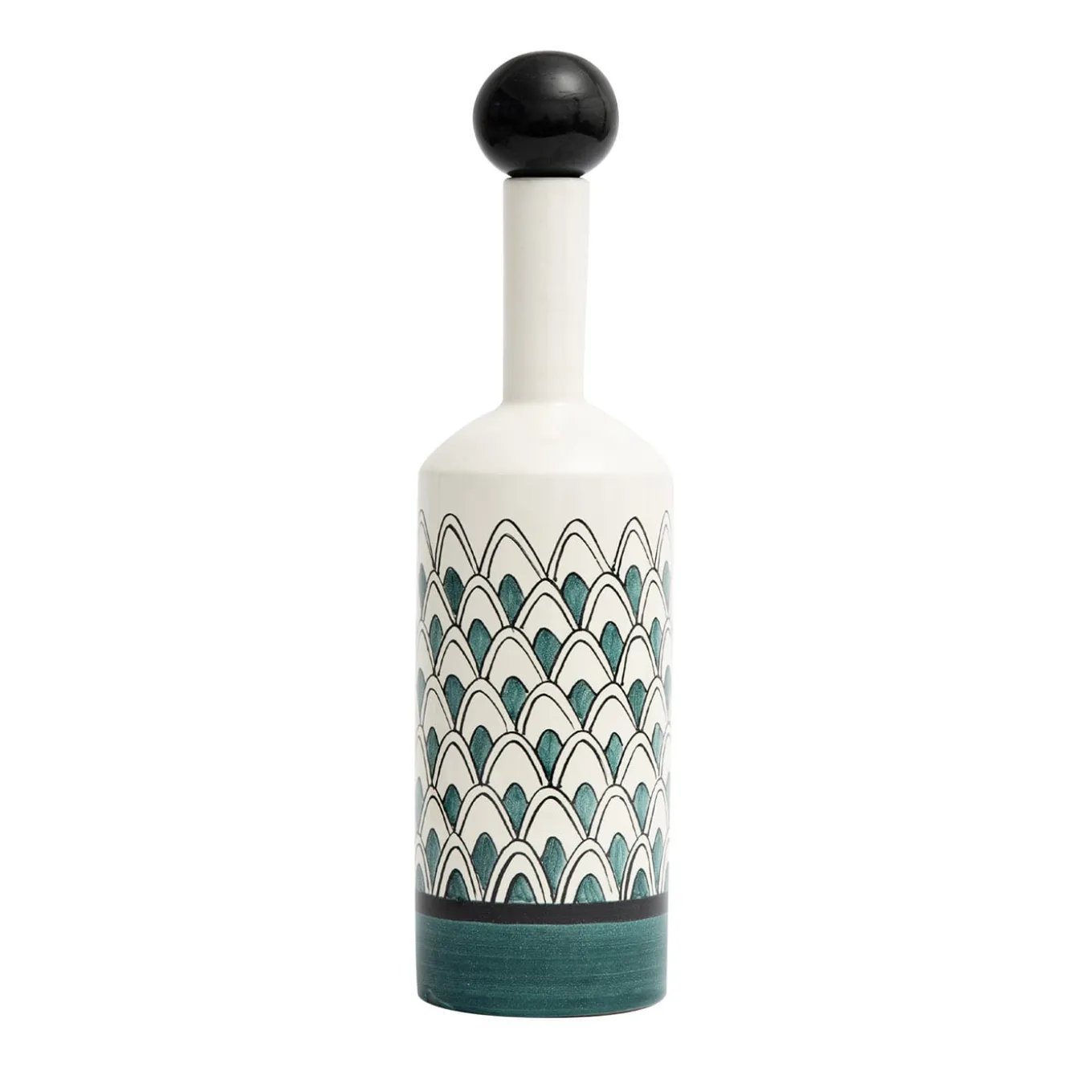 Bottiglia decorativa Gemini verde con coperchio