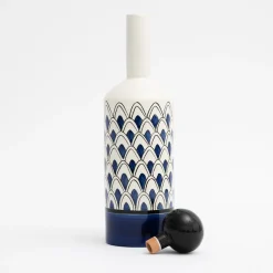 Bottiglia decorativa Gemini blu con coperchio