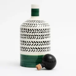 Bottiglia verde decorativa Virgo con coperchio