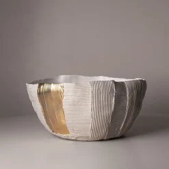 Bowl Cartoccio B17/Sabbia Chiaro con inserto dorato
