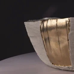 Bowl Cartoccio B17/Sabbia Chiaro con inserto dorato