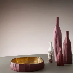 Bowl Ninfea Low Corteccia C9/Bordeaux e oro