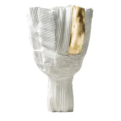 Bowl Tulipano Cartoccio bianco con Inserto dorato