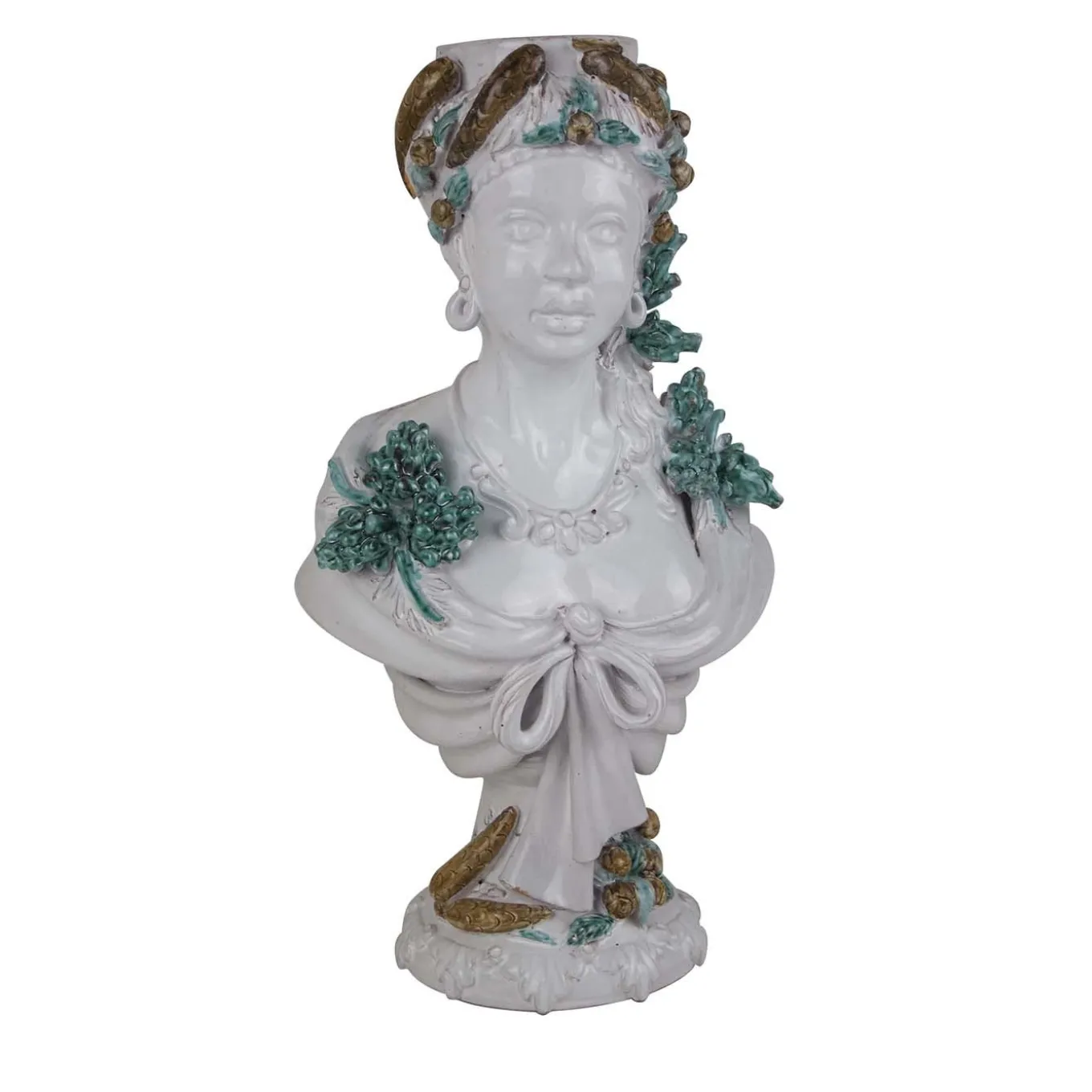 Busto scultura invernale in ceramica