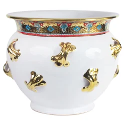 Cachepot a mosaico bianco