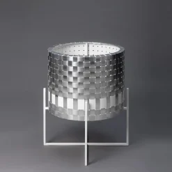 Cachepot in metallo argentato Galatea