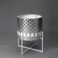 Cachepot in metallo argentato Galatea