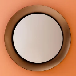 Calliope Specchio da parete in bronzo smerigliato