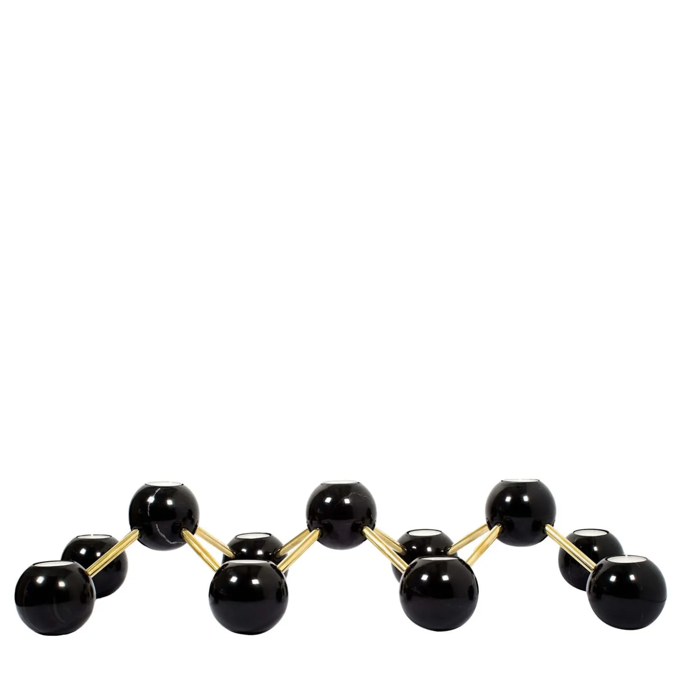 Candelabro a 11 sfere in marmo portoro nero Bramante di ADL Atelier Design Lab