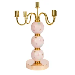 CANDELABRO A FARFALLA 5 BRACCI - ROSA
