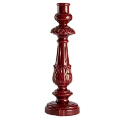 Candelabro Barocco in Ceramica Bordeaux