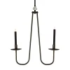 Candelabro da soffitto Penombra a doppio braccio in ottone scuro