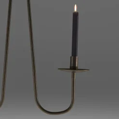 Candelabro da soffitto Penombra a doppio braccio in ottone scuro
