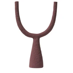Candelabro Delta in Ceramica Borgogna Opaco
