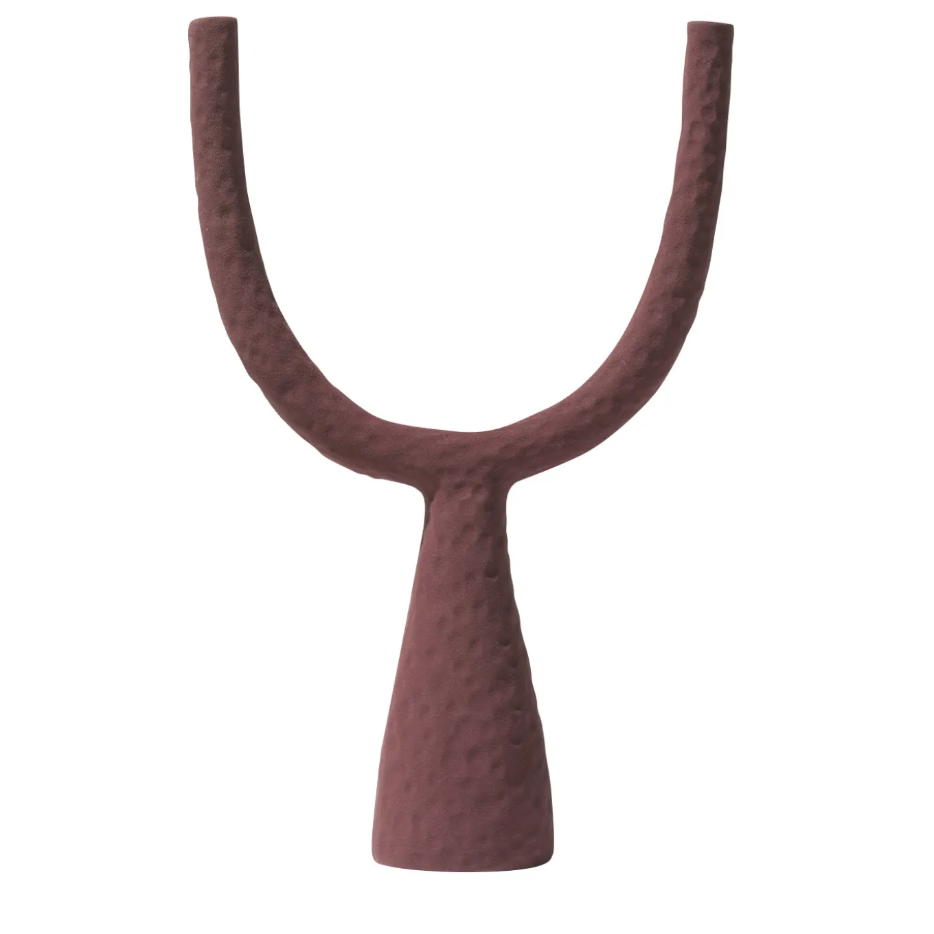 Candelabro Delta in Ceramica Borgogna Opaco
