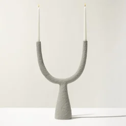 Candelabro Delta in ceramica antracite opaco