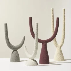 Candelabro mono ZETA in ceramica Antracite opaco