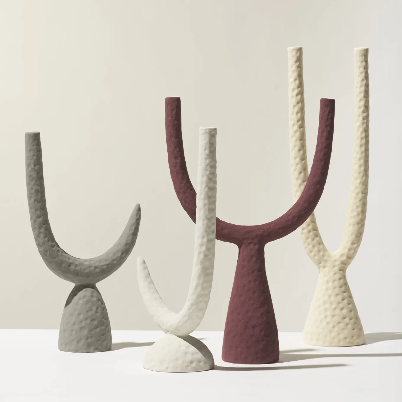 Candelabro mono ZETA in ceramica Antracite opaco
