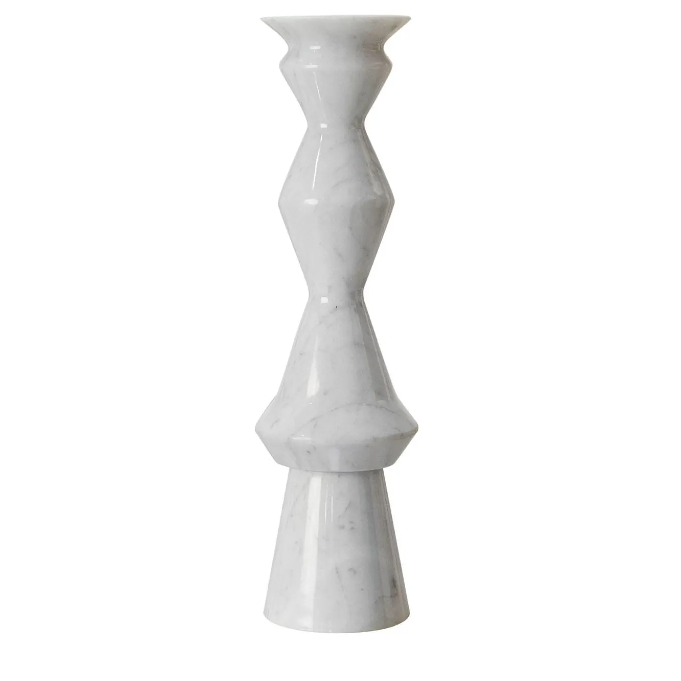 Candelabro Oreadi Dionisio in Marmo Bianco di Rotella