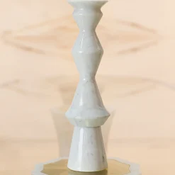 Candelabro Oreadi Dionisio in Marmo Bianco di Rotella