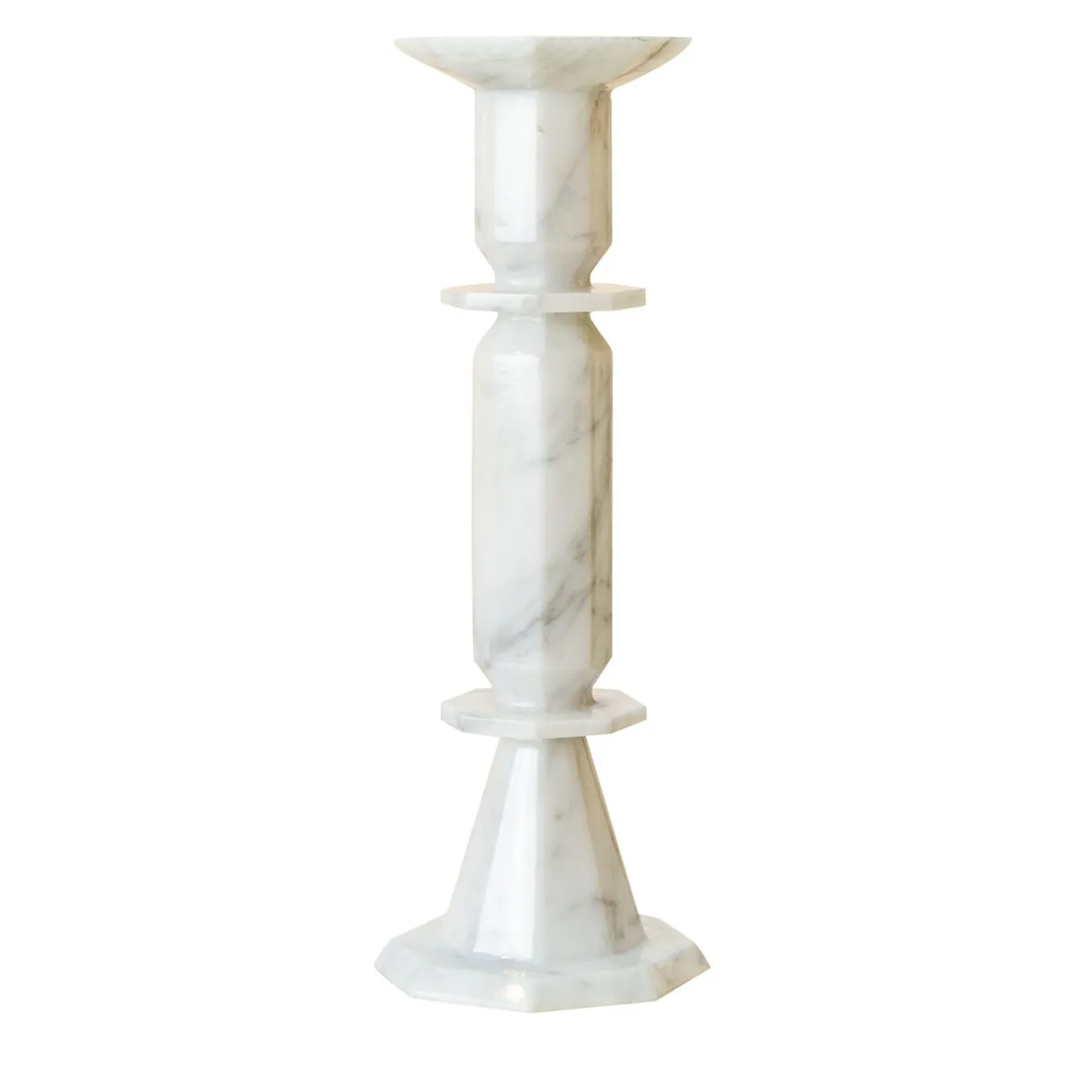 Candelabro Oreadi Nix in Marmo Bianco di Rotella